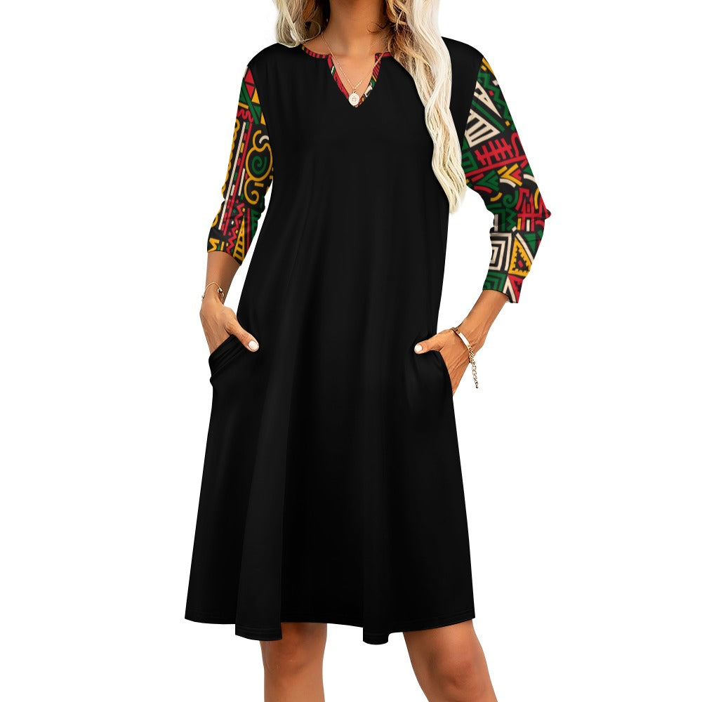7-point sleeve dress
