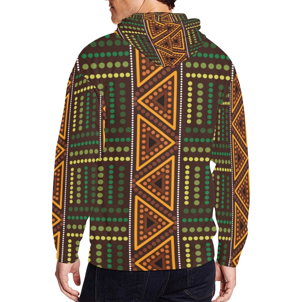 Men’s African Print Full Zip Hoodie – All-Over Tribal Pattern Fashion Jacket (4)