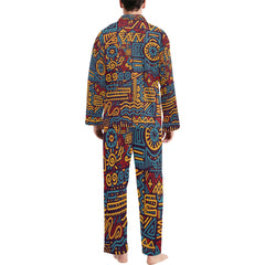 Men's V-Neck Long Pajama Set