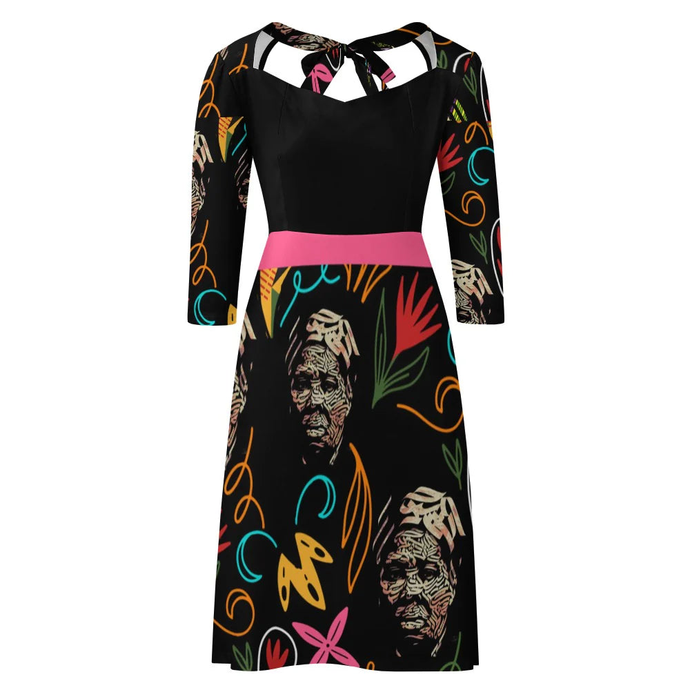 Sweetheart Knot Flare Dress