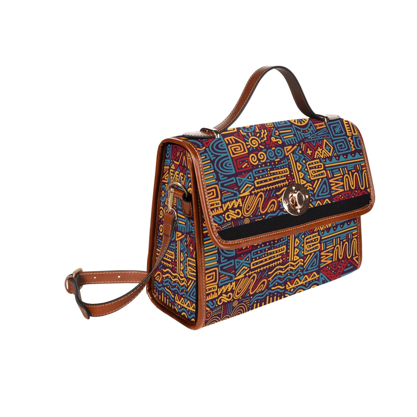 Waterproof Canvas Bag-Brown (All Over Print) (1641)