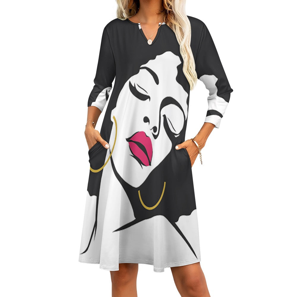 7-point sleeve dress