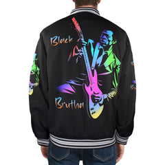 New Men's Striped Trim Bomber Jacket