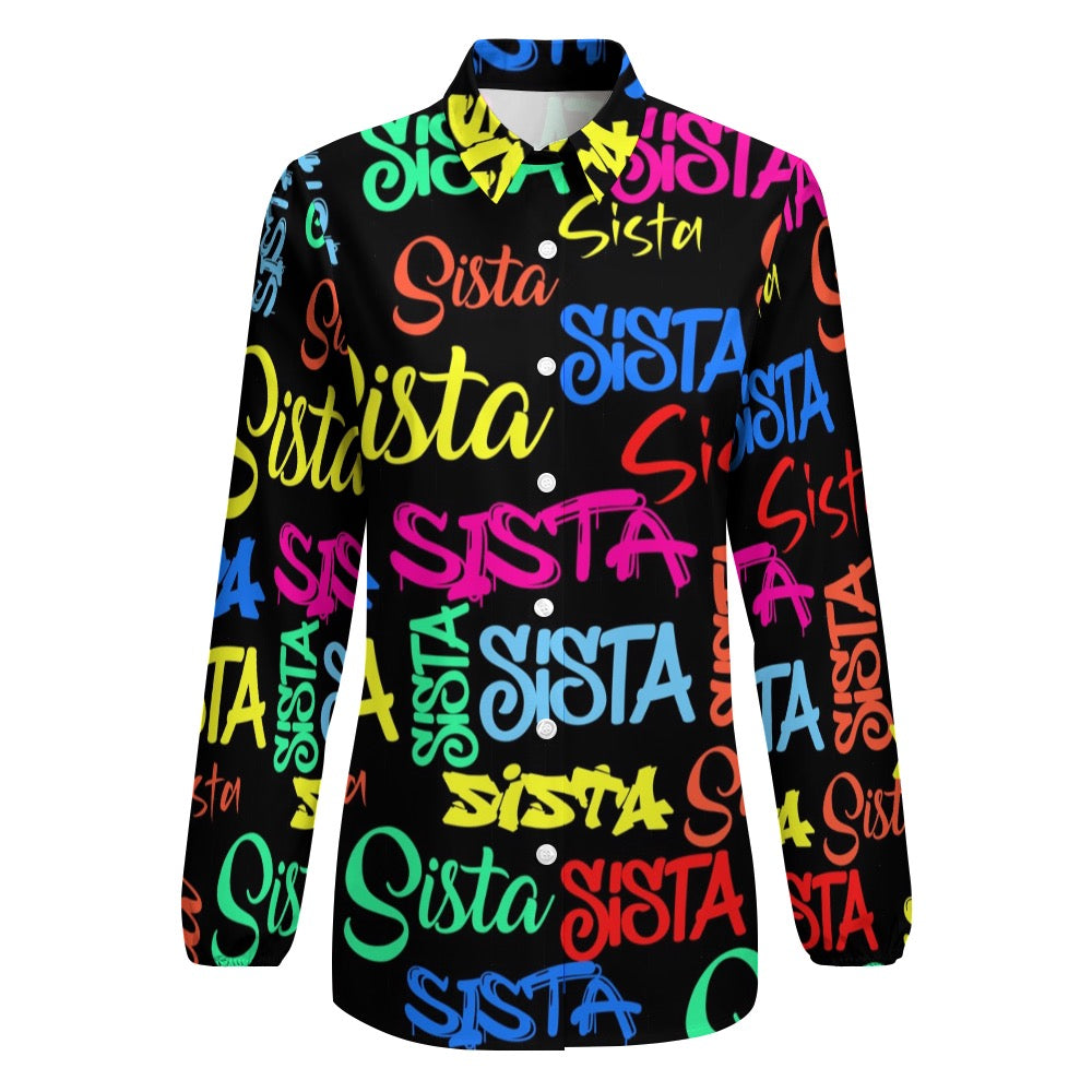 Vintage Casual Long Sleeve Shirt Top