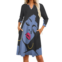 7-point sleeve dress