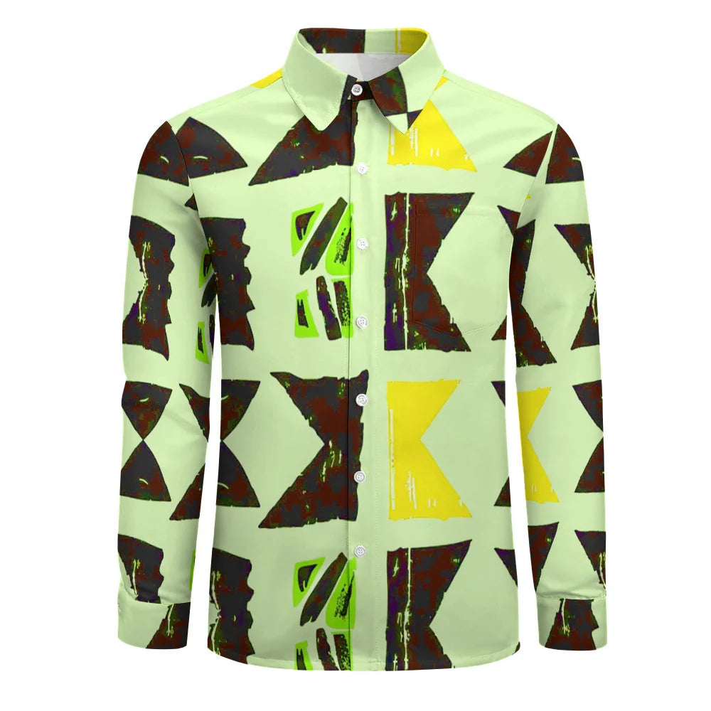 Peach Velvet Casual One Pocket Long Sleeve Shirt HPM