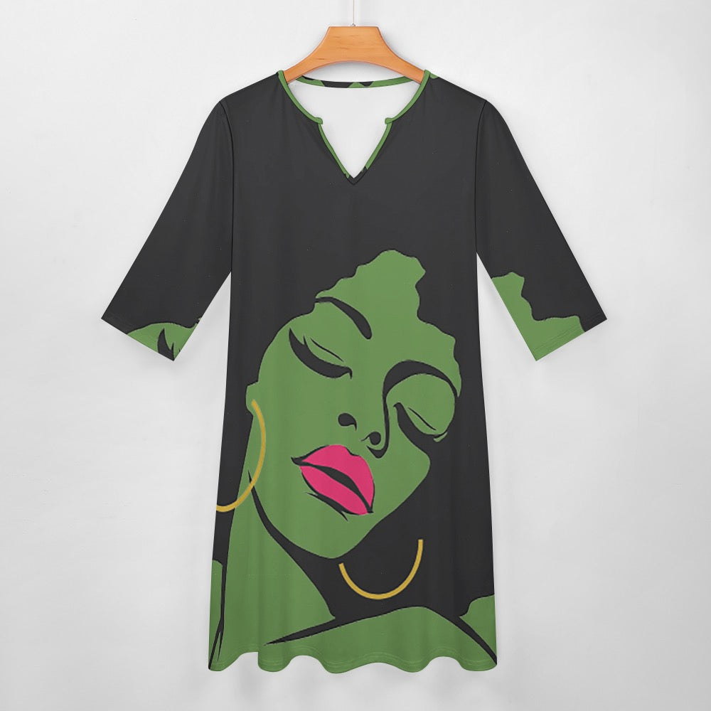 7-point sleeve dress
