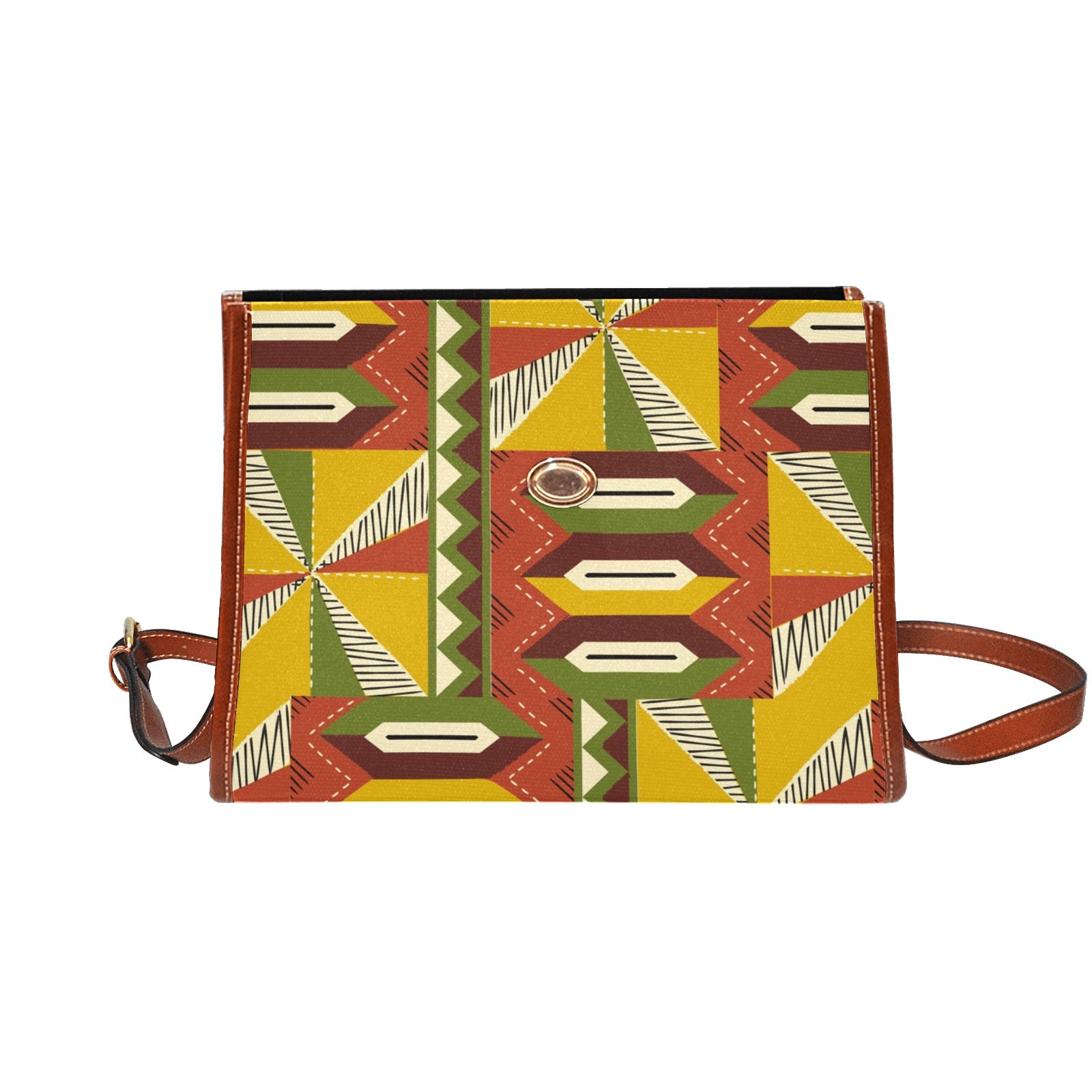 Waterproof Canvas Bag-Brown (All Over Print) (1641)