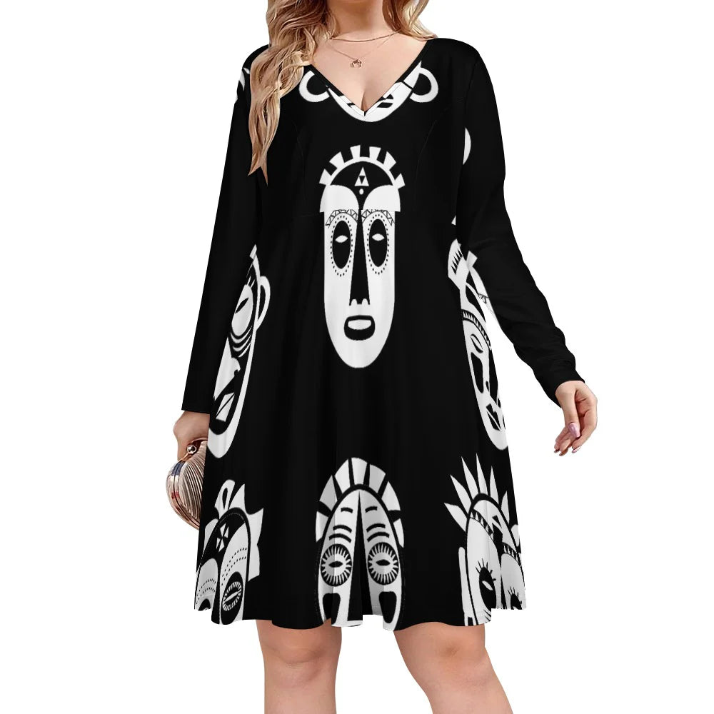 Oversized V-neck dress