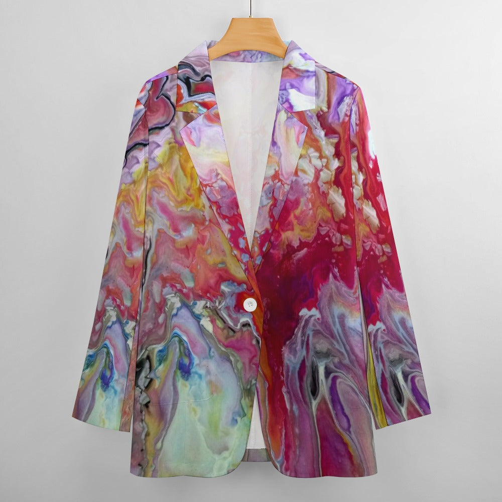 Women's Afro-Centric Geometric Print Blazer Jacket