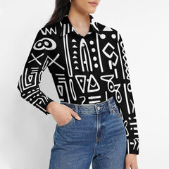 AfroCentrc Pattern  Black culture Black History Harlem Renaissance Women's long sleeved lining  ( Harlem Print Magic)