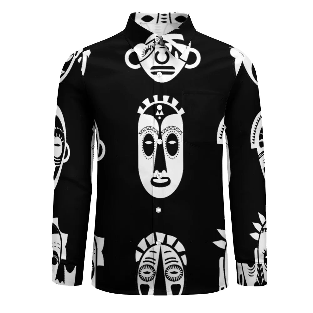 Peach Velvet Casual One Pocket Long Sleeve Shirt HPM