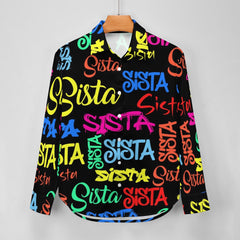 AfroCentrc Pattern  Black culture Black History Harlem Renaissance Women's long sleeved lining ( Harlem Print Magic)