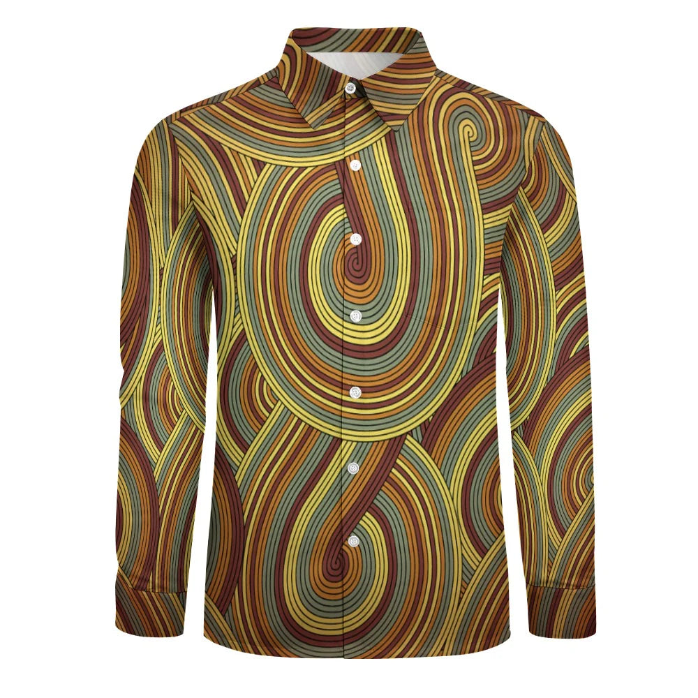 Peach Velvet Casual One Pocket Long Sleeve Shirt HPM