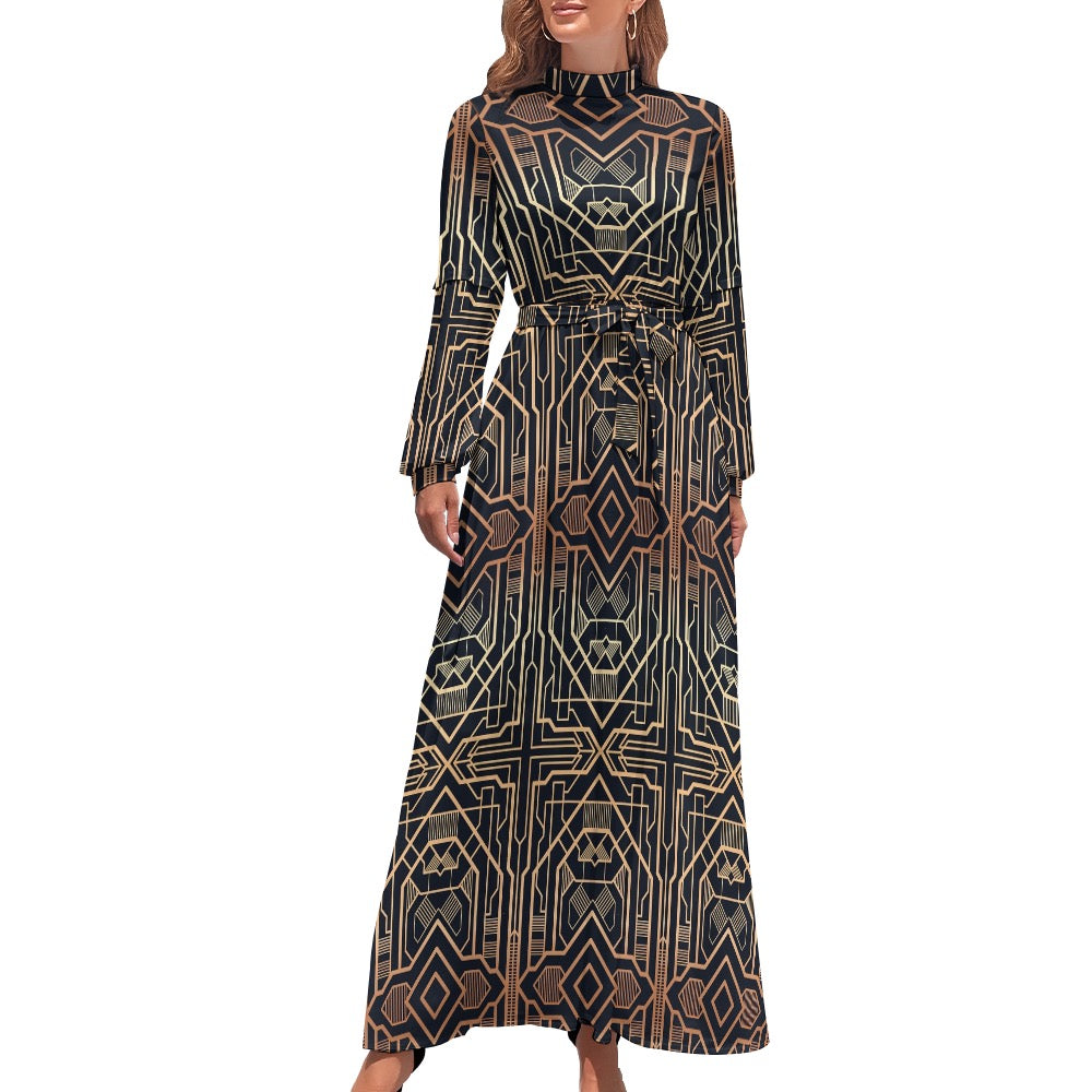 Women's Long Sleeve High Neck Dress