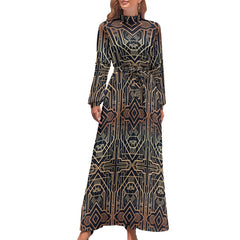 Women's Long Sleeve High Neck Dress