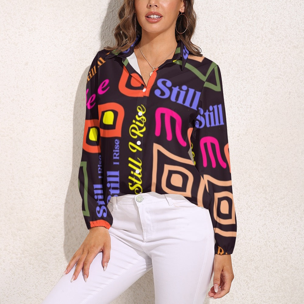Vintage Casual Long Sleeve Shirt Top