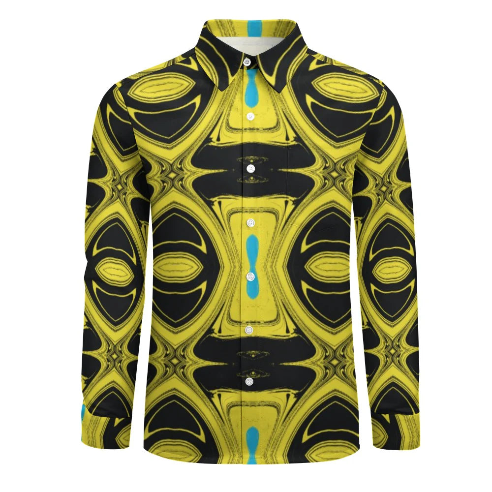 Peach Velvet Casual One Pocket Long Sleeve Shirt HPM