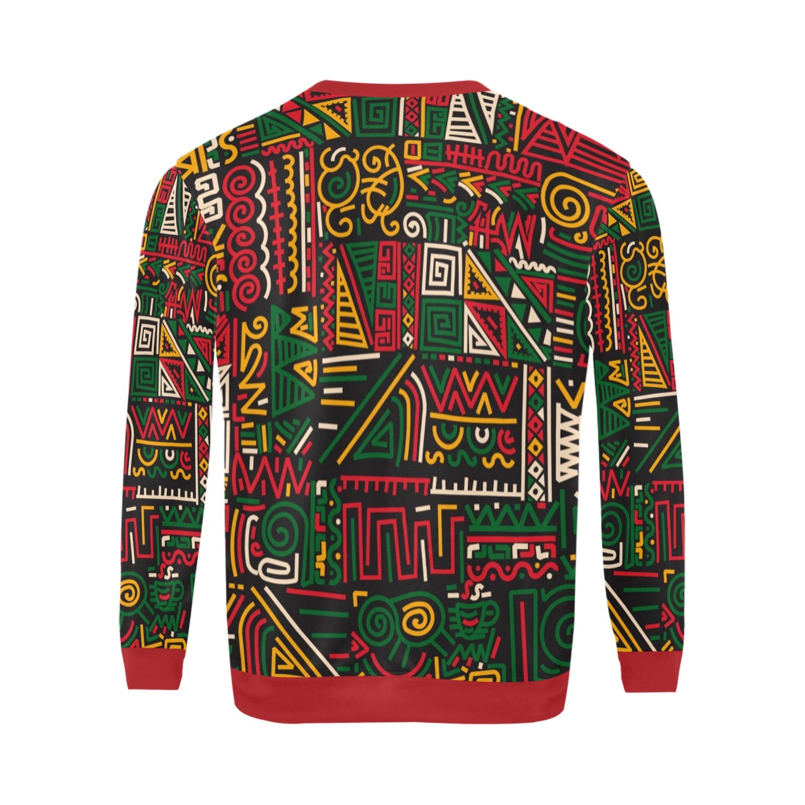 AfroCentrc Pattern  Black culture Black History Harlem RenaissanceMen's All Over Print Sweatshirt  ( Harlem Print Magic)