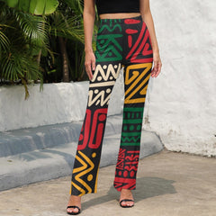AfroCentrc Pattern  Black culture Black History Harlem Renaissance LP Flared Pants ( Harlem Print Magic)