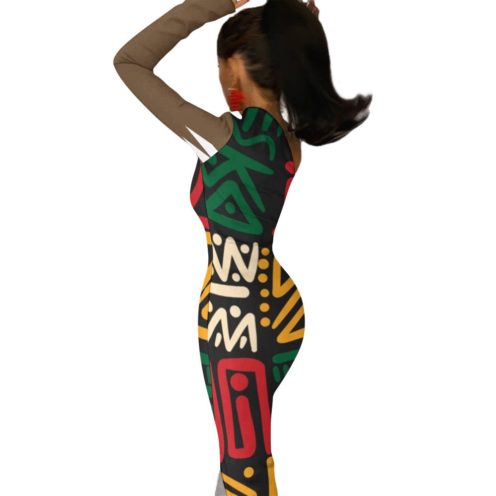 Half Sleeve Slit Dress