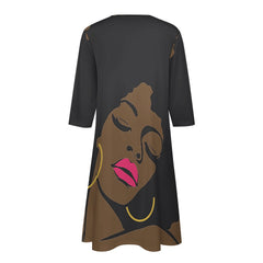 7-point sleeve dress