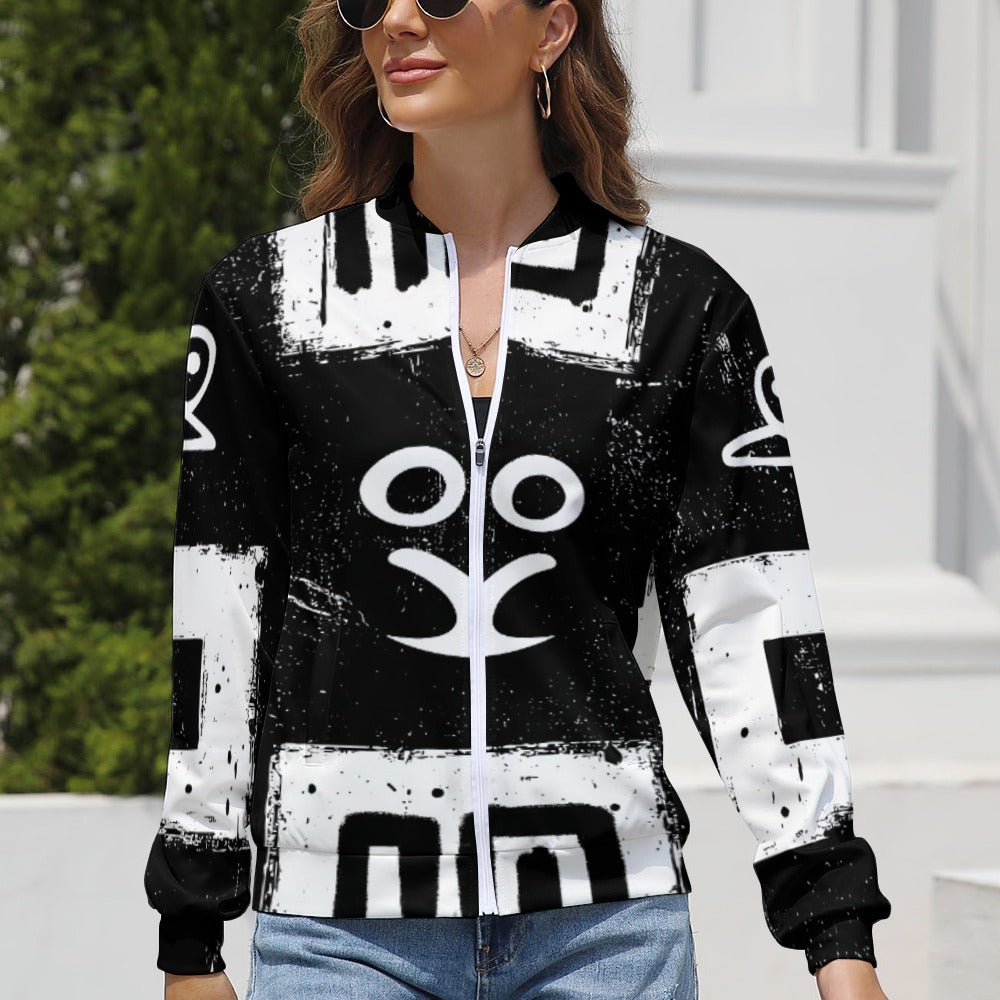 cropped womens zip up jacket casual style