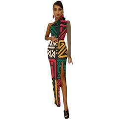 Half Sleeve Slit Dress