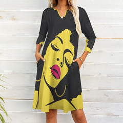 7-point sleeve dress