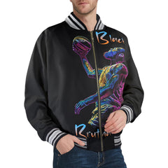 New Men's Striped Trim Bomber Jacket