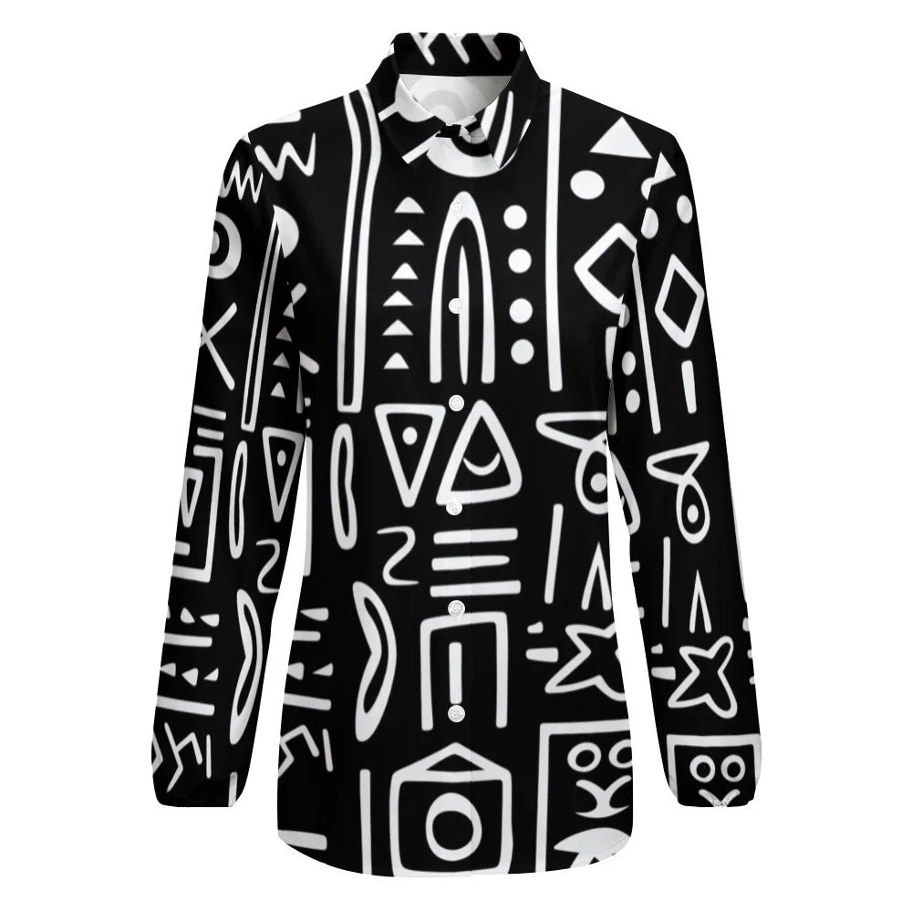 Women's Vintage Casual Long Sleeve Button-Down Shirt