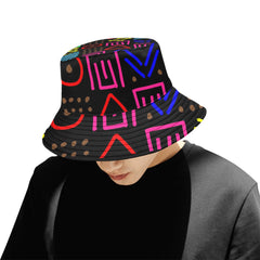 AfroCentrc Pattern  Black culture Black History Harlem Renaissance Unisex Summer Bucket Hat( Harlem Print Magic)