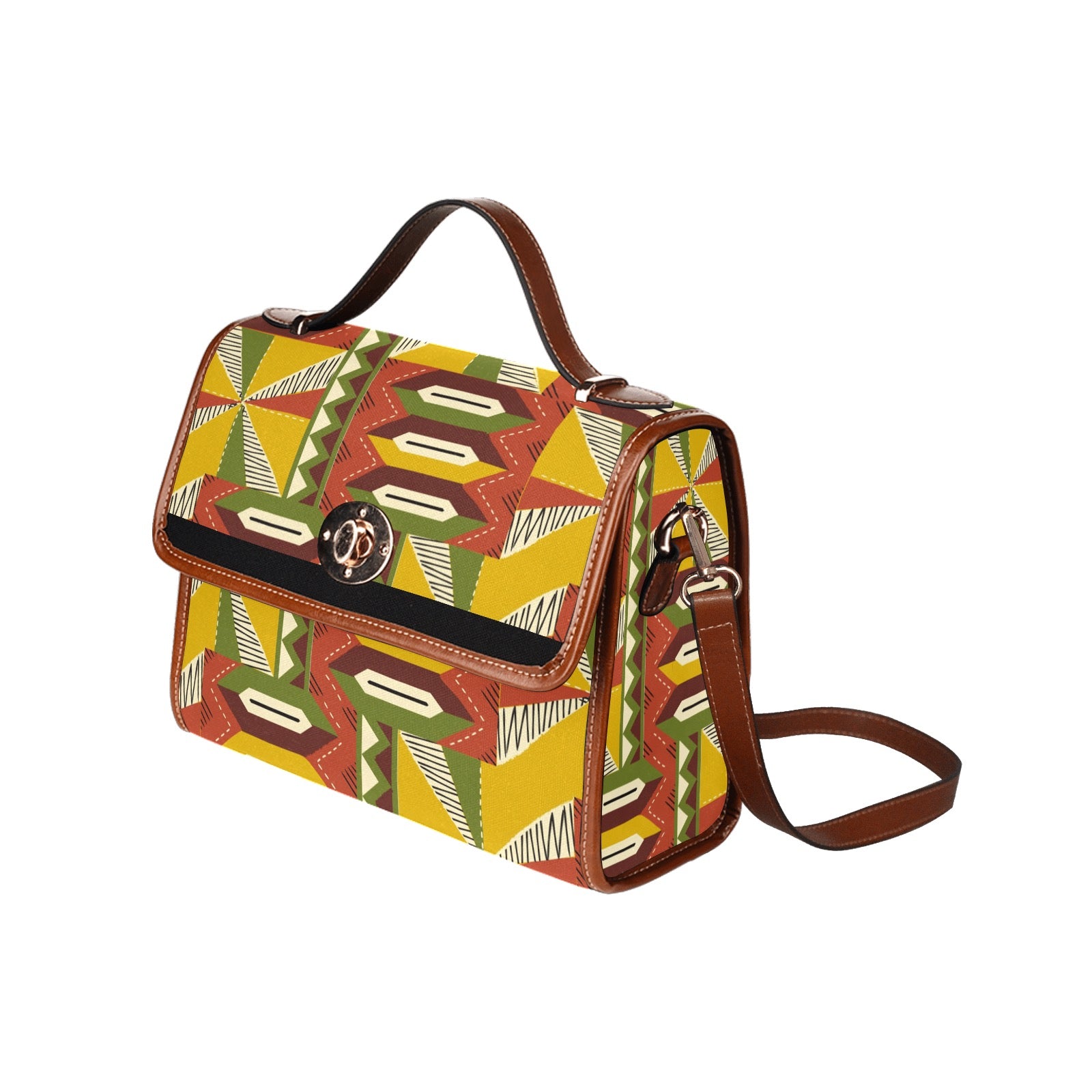 Waterproof Canvas Bag-Brown (All Over Print) (1641)