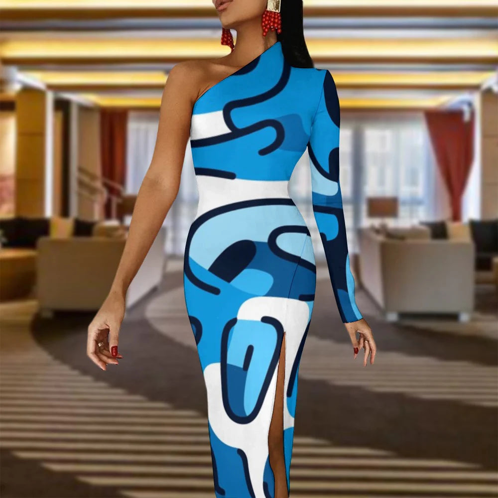 Half Sleeve Slit Dress for Women