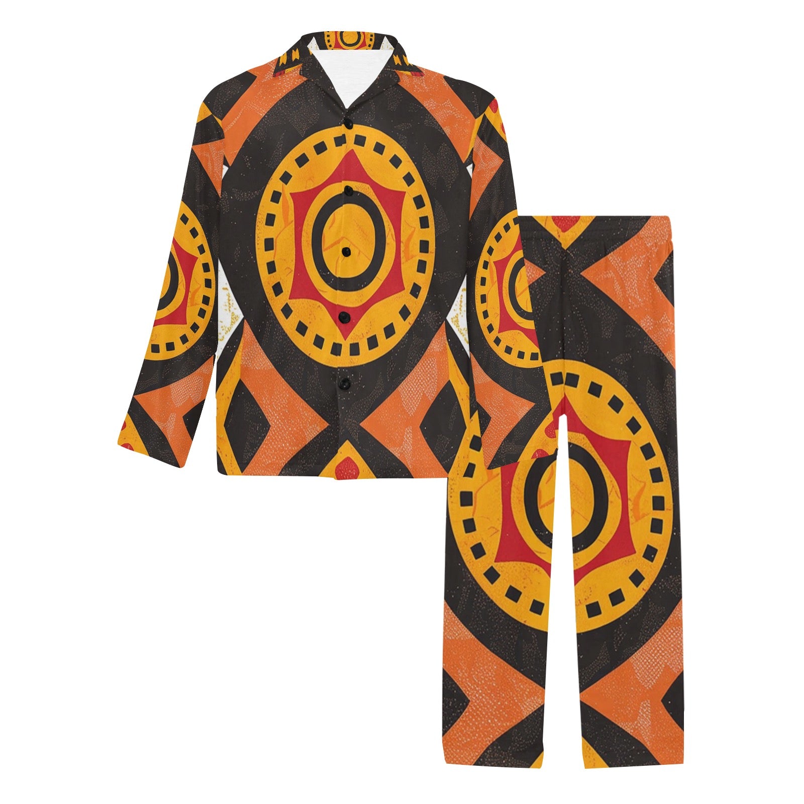 Men's V-Neck Long Pajama Set