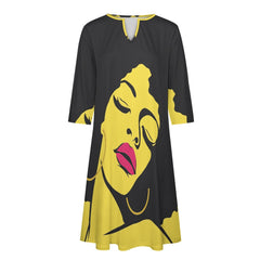 7-point sleeve dress