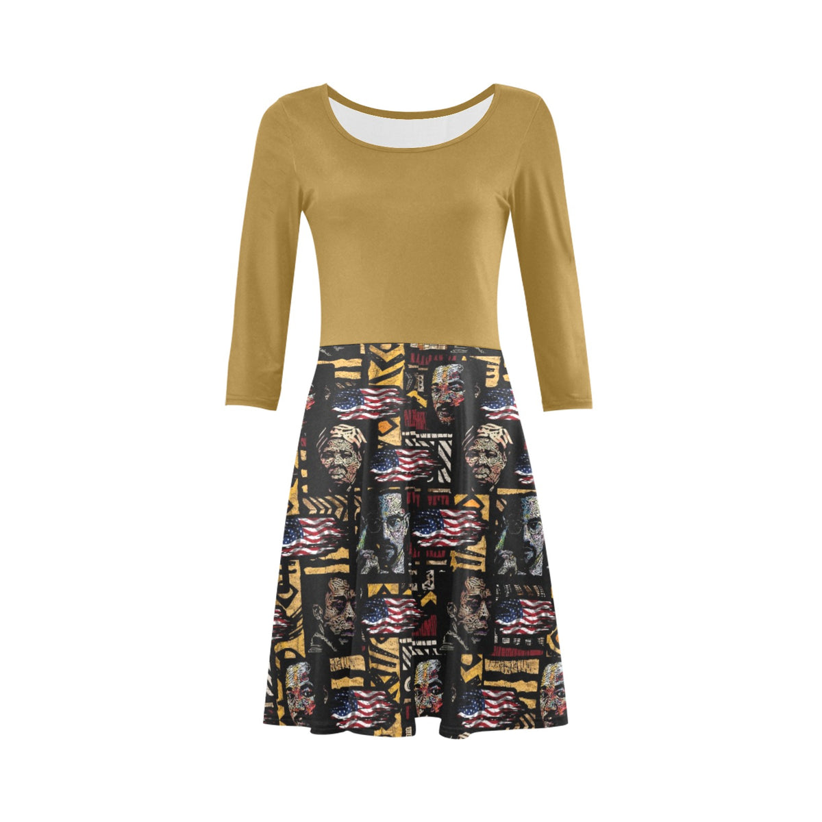 Women's 3/4 Sleeve Sundress(Model D23)