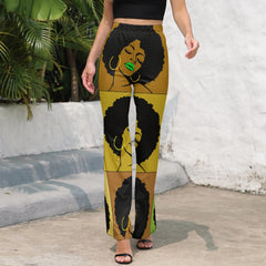 AfroCentrc Pattern  Black culture Black History Harlem Renaissance LP Flared Pants( Harlem Print Magic)