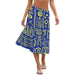 AfroCentrc Pattern  Black culture Black History Harlem Renaissance Skirt ( Harlem Print Magic)