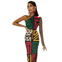 Half Sleeve Slit Dress