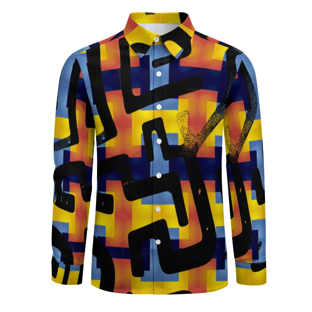 Peach Velvet Casual One Pocket Long Sleeve Shirt HPM