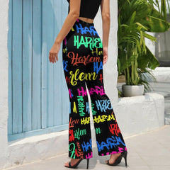 AfroCentrc Pattern  Black culture Black History Harlem Renaissance LP Flared Pants  ( Harlem Print Magic)
