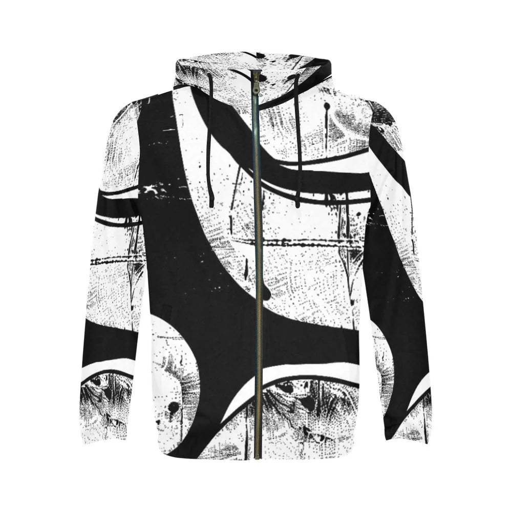 Men’s All Over Print Full-Zip Hoodie (Model H14)