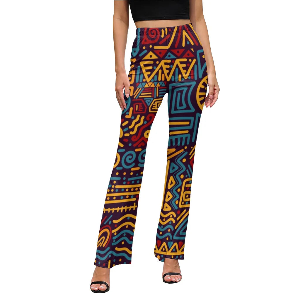 Women's AfroCentrc Pattern Harlem Renaissance LP Flared Pants
