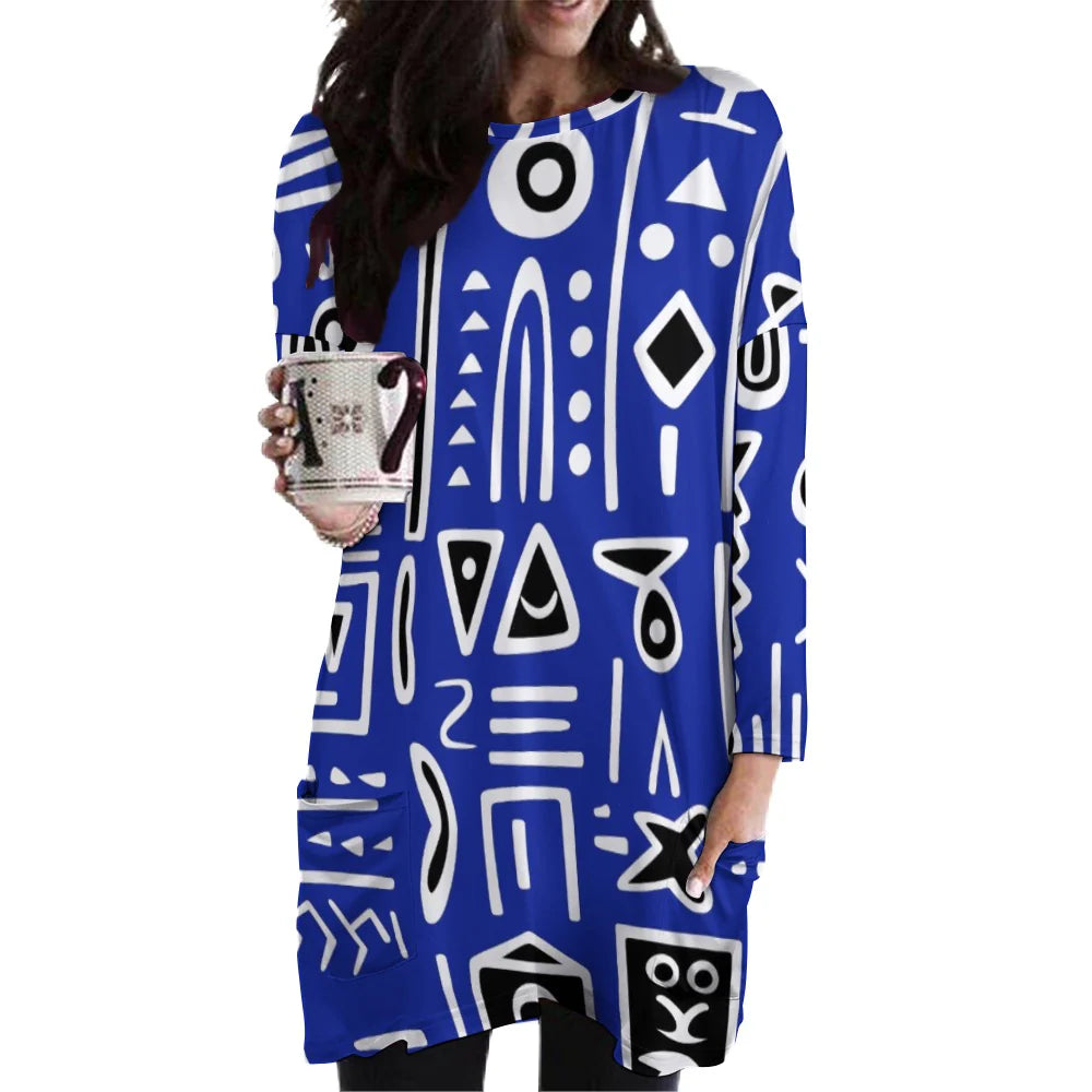 Women’s All Over Long Sleeve Mini Dress