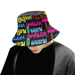 AfroCentrc Pattern  Black culture Black History Harlem RenaissanceUnisex Summer Bucket Hat ( Harlem Print Magic)