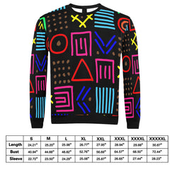 AfroCentrc Pattern  Black culture Black History Harlem Renaissance)Men's All Over Print Sweatshirt ( Harlem Print Magic