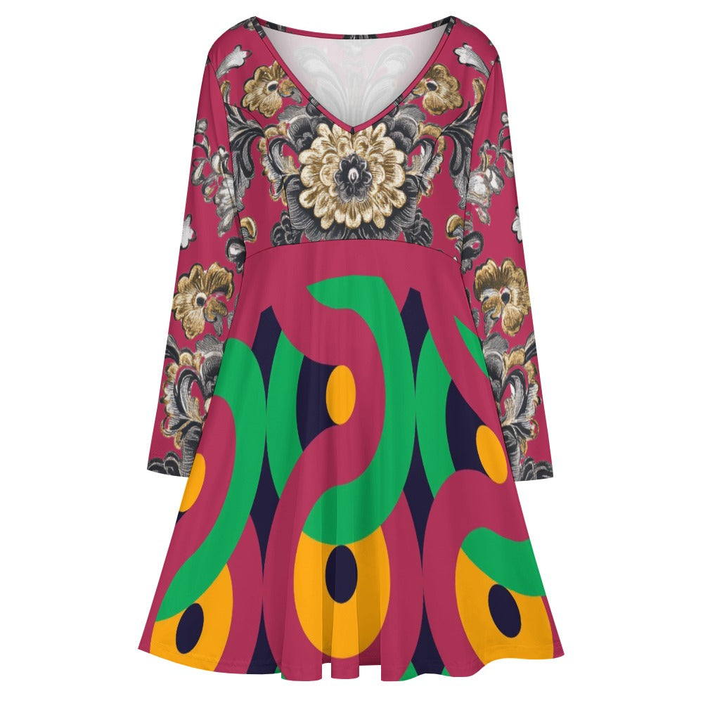 Oversized V-neck dress