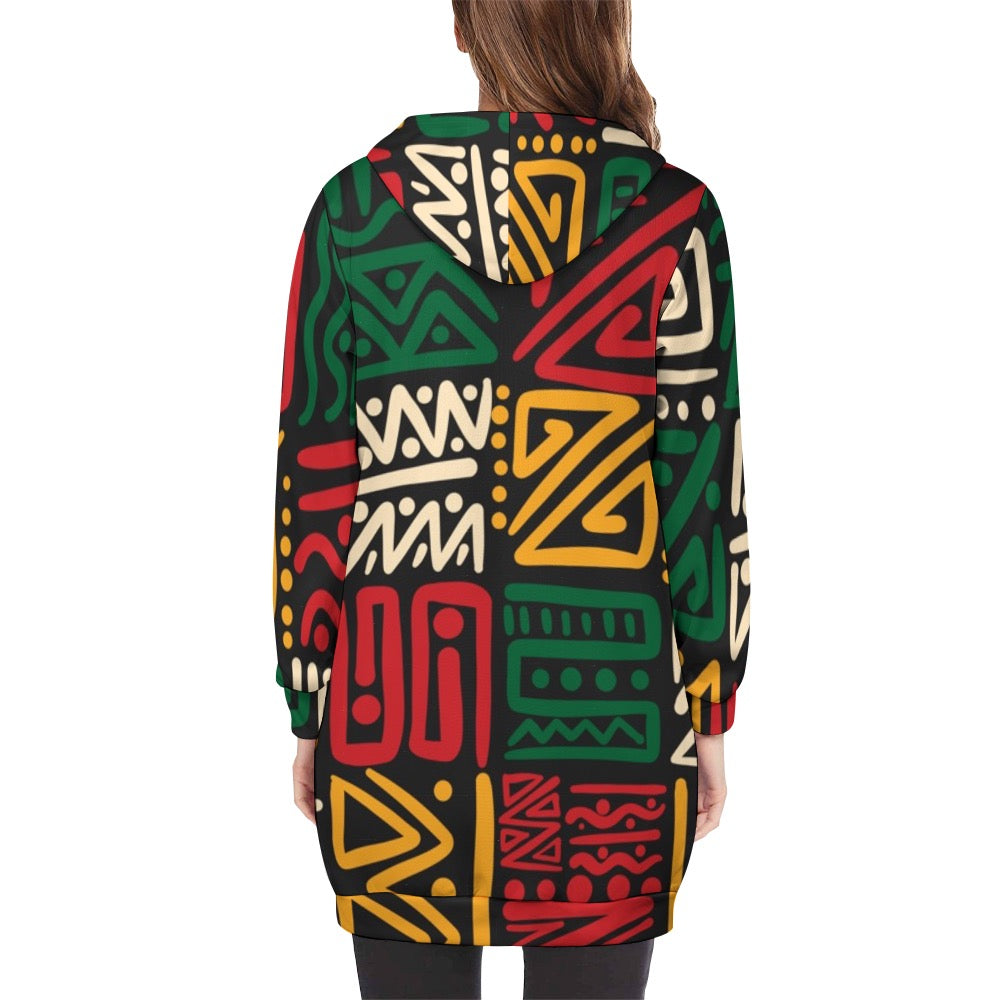 Women's full print long Hoodie