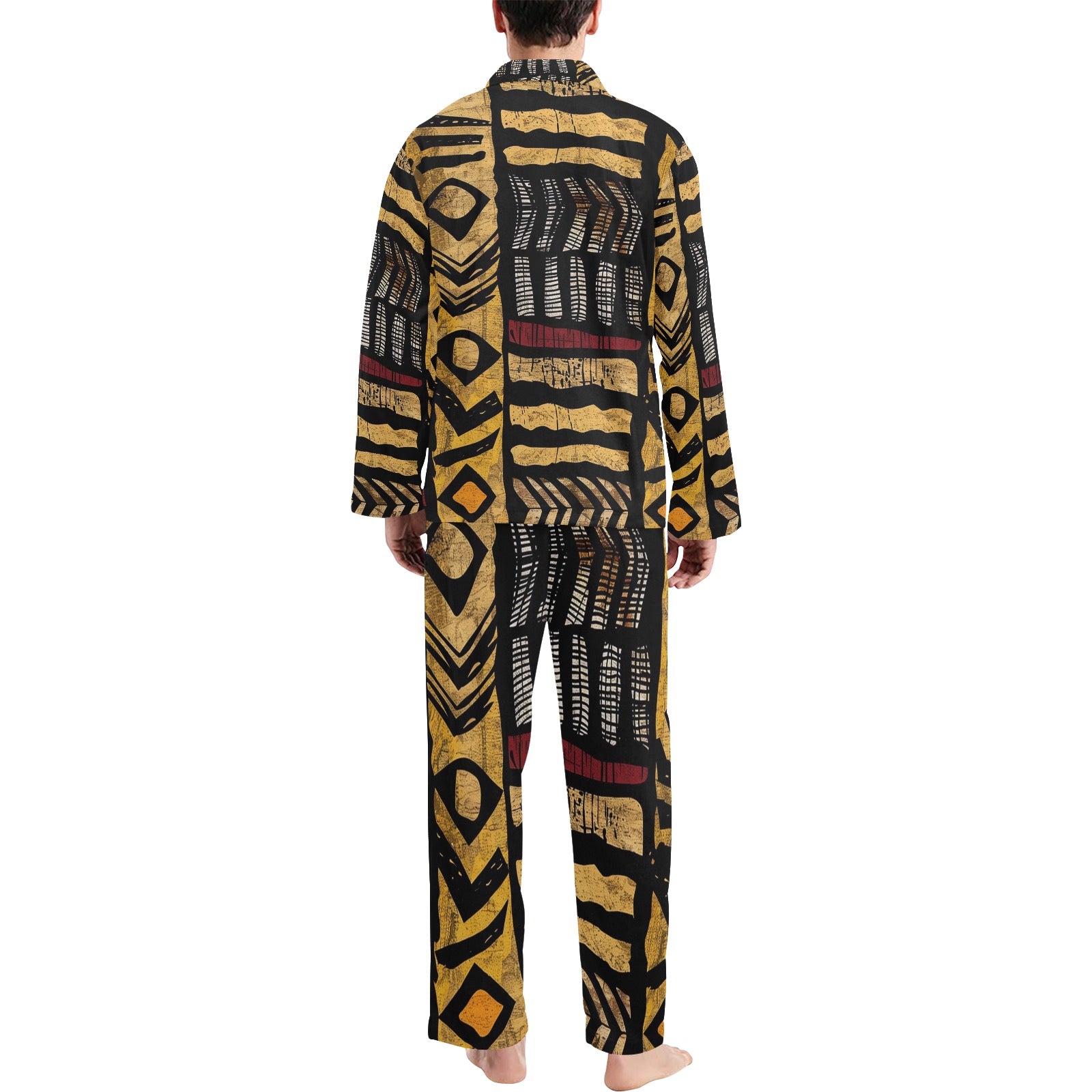 Men's V-Neck Long Pajama Set